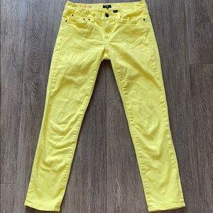 J. Crew Toothpick Ankle Skinny Jeans Bright Yellow
